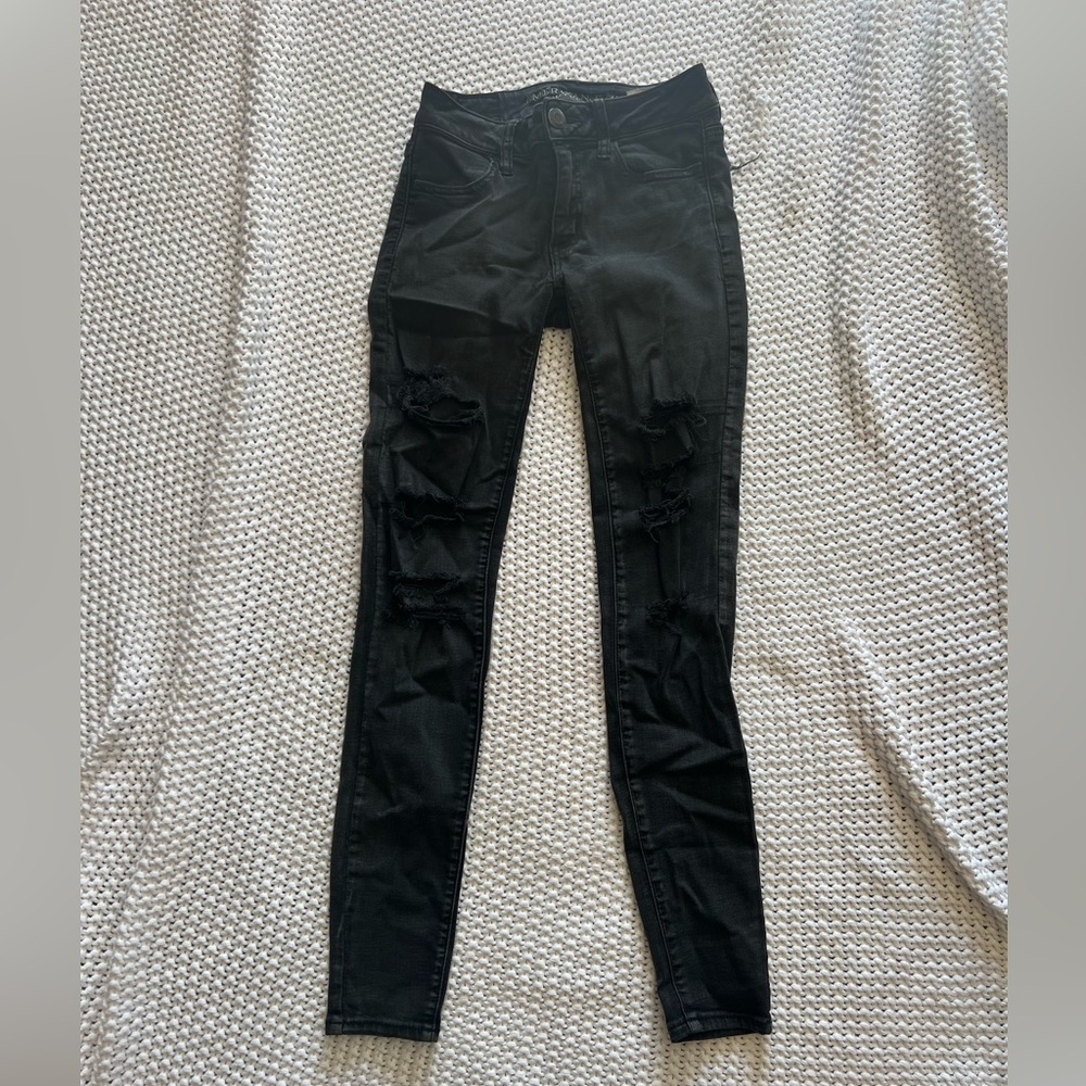 American Eagle Black ripped Skinny Jeans